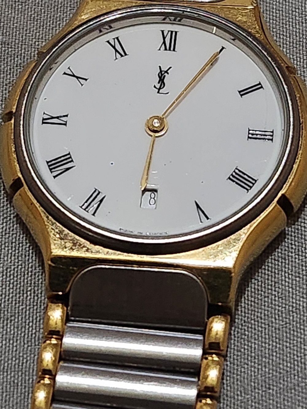 Vintage Yves Saint Laurent Two Tone Roman Dial Watch - Picture 16 of 16